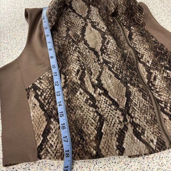 K-Dash By Kardashian Women’s Snakeskin Zip Up Top Python Exotic Print Large - Picture 9 of 9